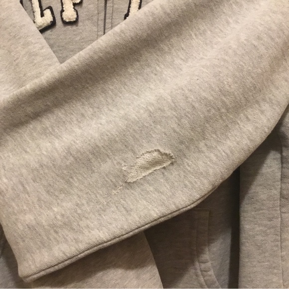 Tommy Hilfiger = Women’s SZ M-L; Full Zip Long Sleeve Gray Drawstring Hoodie - Picture 8 of 11